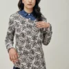 Bowie Cardigan- Flocked Pink on Beige