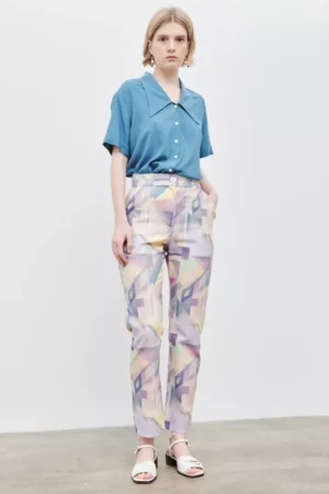 Lady Print Geometric Pants