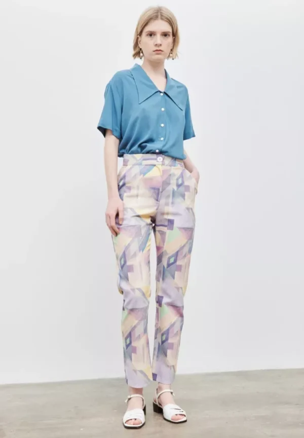 Lady Print Geometric Pants