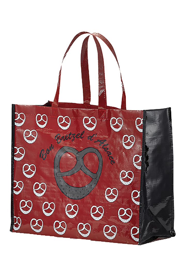 Large Bretzel Shopping Bag Rouge 36 X 44