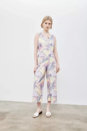 Mariana Gray Prit Geometric Jumpsuit