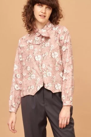 Original Print Corbatin Shirt. Pink flowers.
