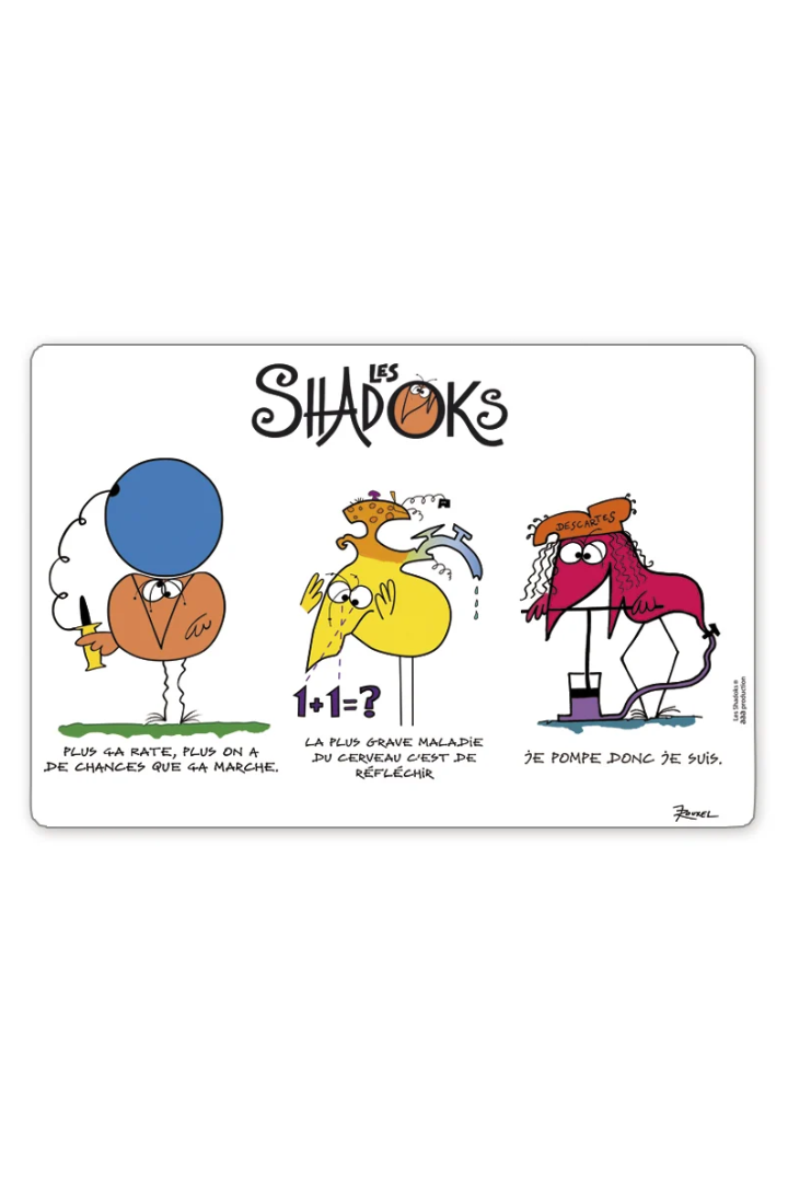 Shadoks 3 devises placemat set Assortis 30 X 45