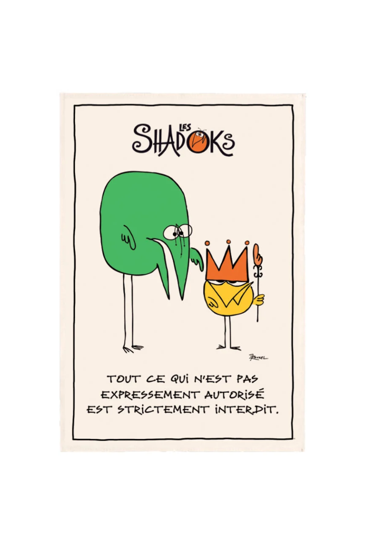 Shadoks Les interdits Tea Towel Écru 48 X 72