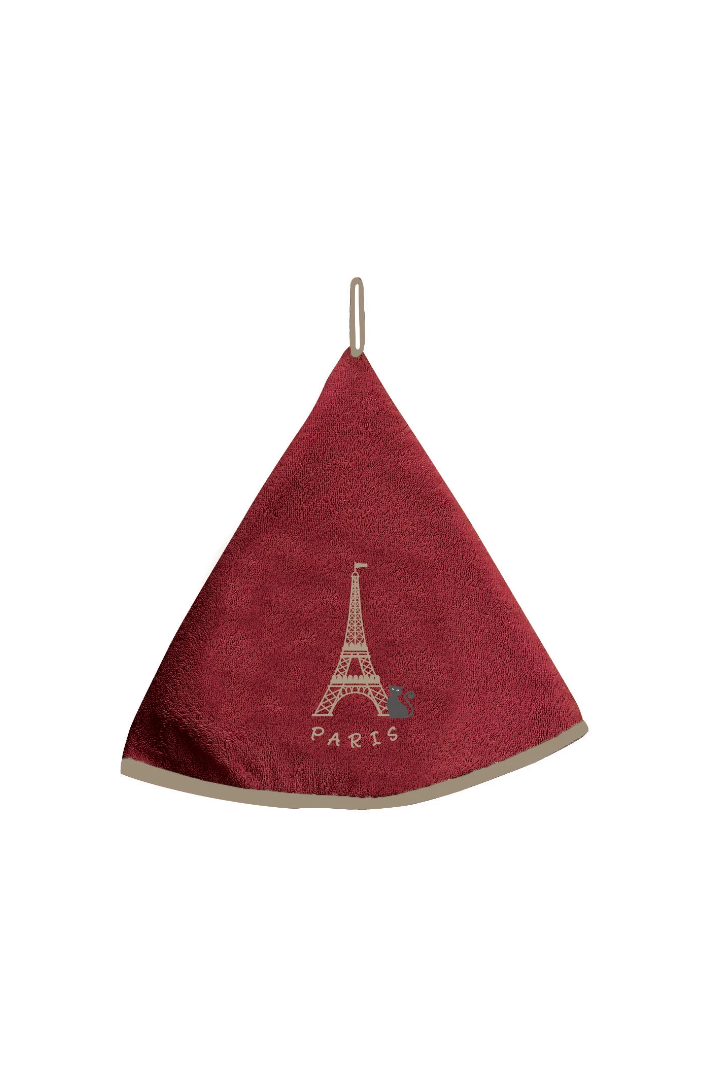 Tour Eiffel Hand Towel Rouge Diameter 60
