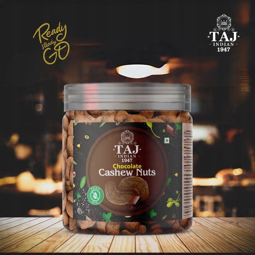 Taj Indian 1947 Chocolate Cashew Nuts 200G x 24Pieces - Image 2