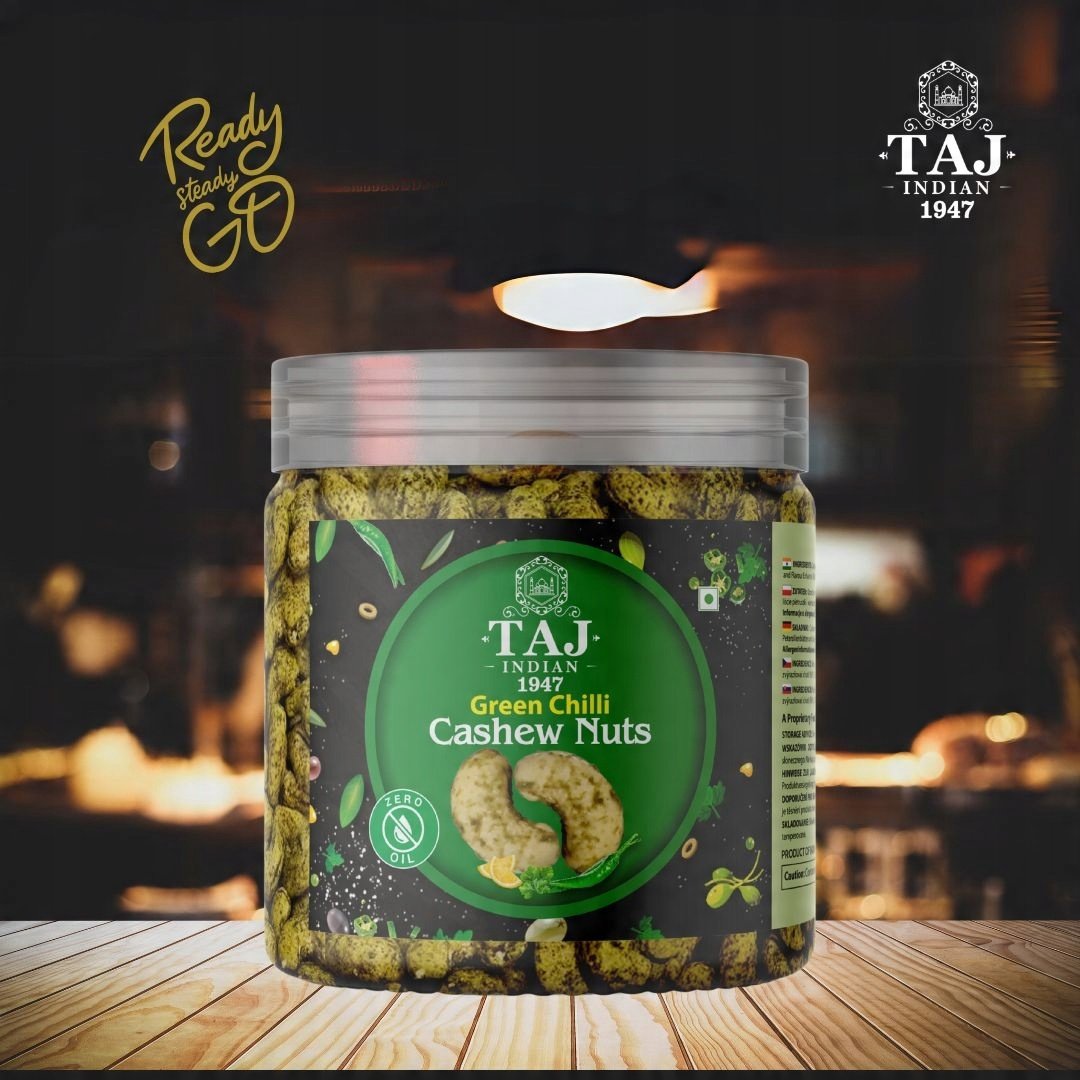 Taj Indian 1947 Green Chilli Cashew Nuts 200G x 24Pieces - Image 3