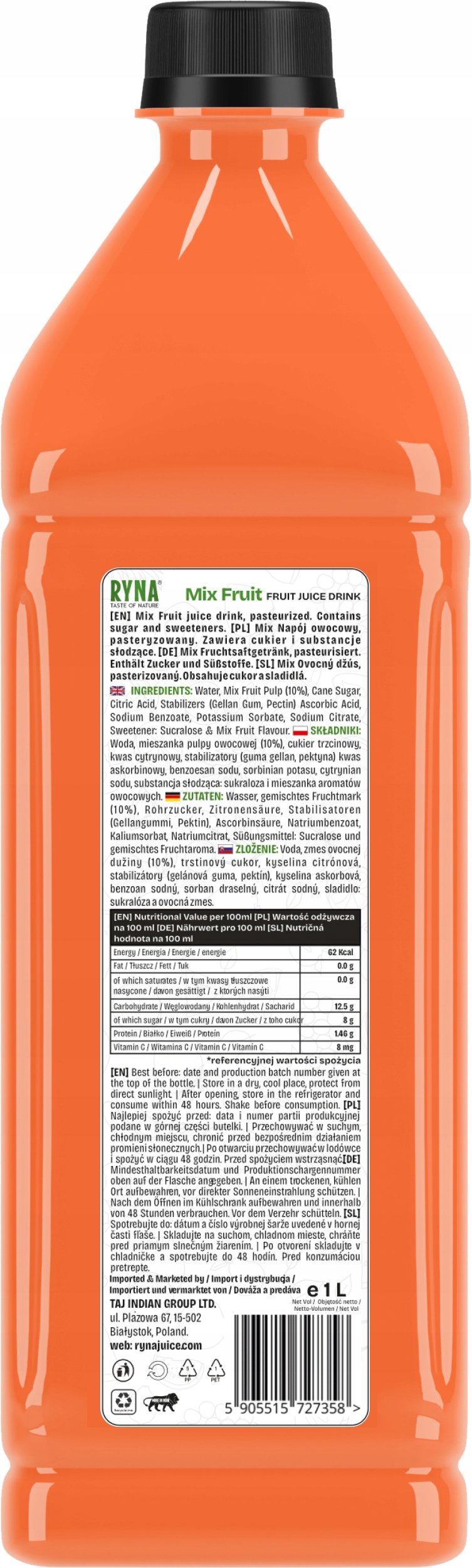 Ryna Mix Fruit Juice Drink 1L x 12 Pieces - Image 2