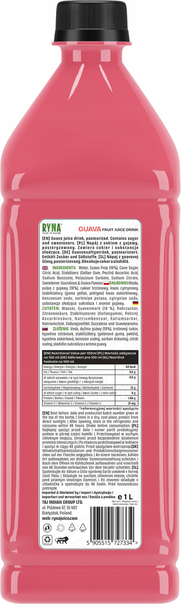 Ryna Guava Juice Drink 1L X 12 Piece - Image 2