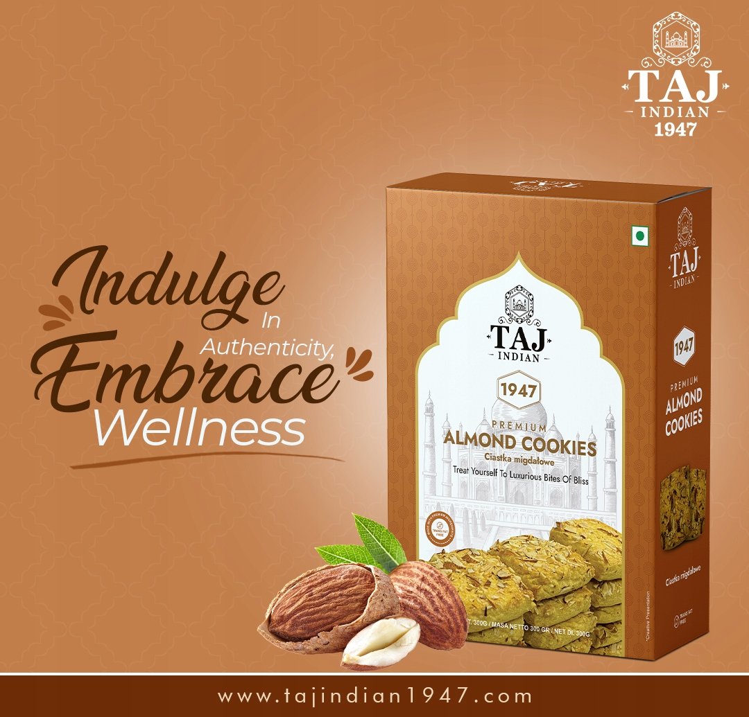 Taj Indian 1947 Almond Cookies 300G x 23 Pieces - Image 2