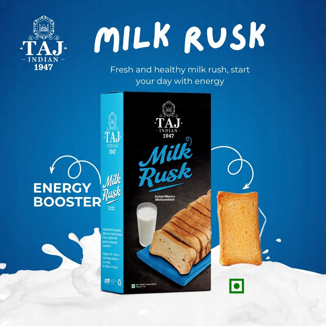 Taj Indian 1947 Milk Rusk 200G x 20Pieces - Image 2