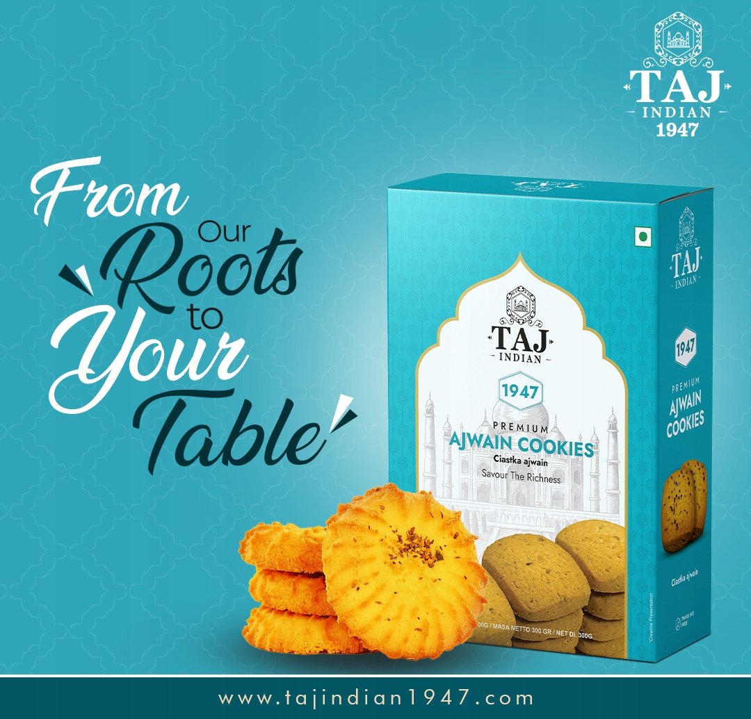Taj Indian 1947 Ajwain Cookies 300G x 23 Pieces - Image 2