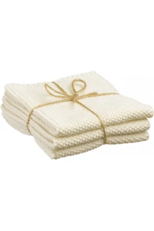 Set of 3 Recycled Knitted Hand Towels Izan 25 X 25