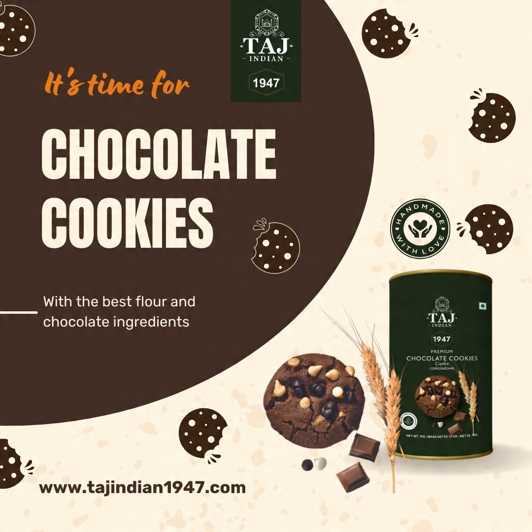 Taj Indian 1947 Chocolate Cookies 60G x 48 Pieces - Image 3