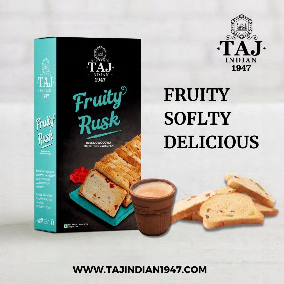 Taj Indian 1947 Fruity Rusk 200G x 20Piexes - Image 2