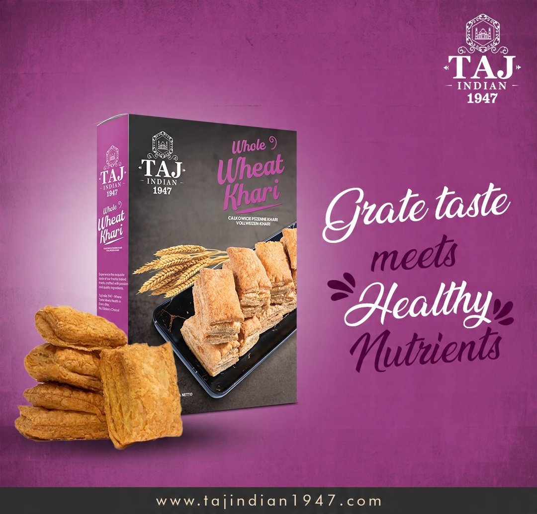 Taj Indian 1947 Whole Wheat Khari 200G x 15Pieces - Image 2