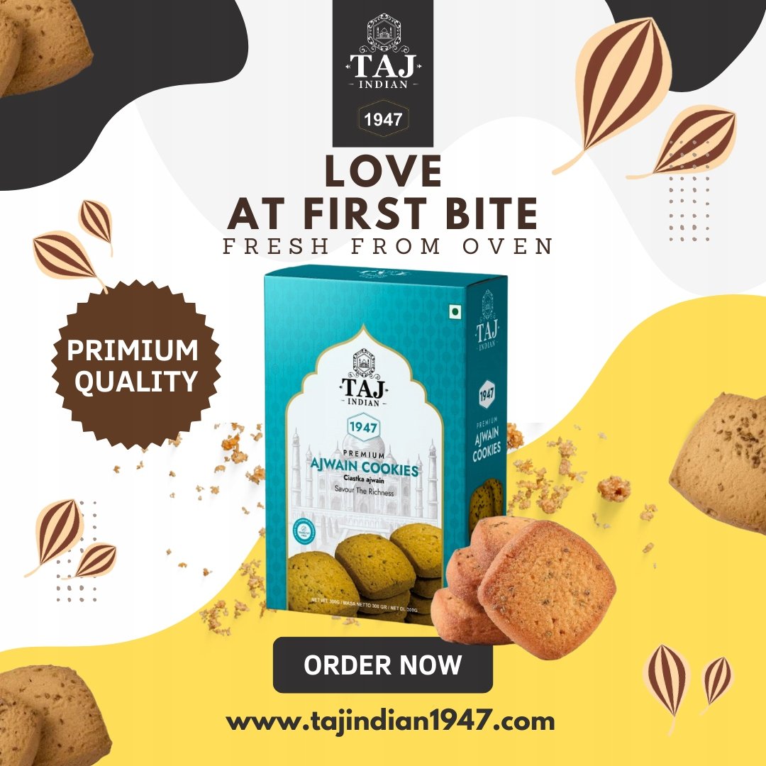 Taj Indian 1947 Ajwain Cookies 300G x 23 Pieces - Image 3