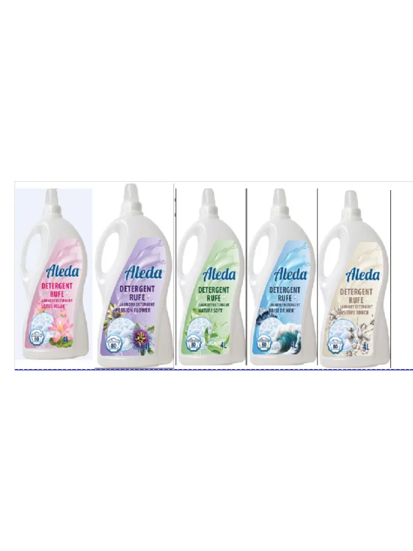 Aleda liquid detergent 3X4L (brise demar, lotus relax,nature soft,passion flower,sensitive touch)