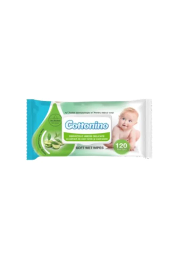 COTTONINO SOFT WET WIPES 24X120 PCS with GREEN TEA&CUCUMBER