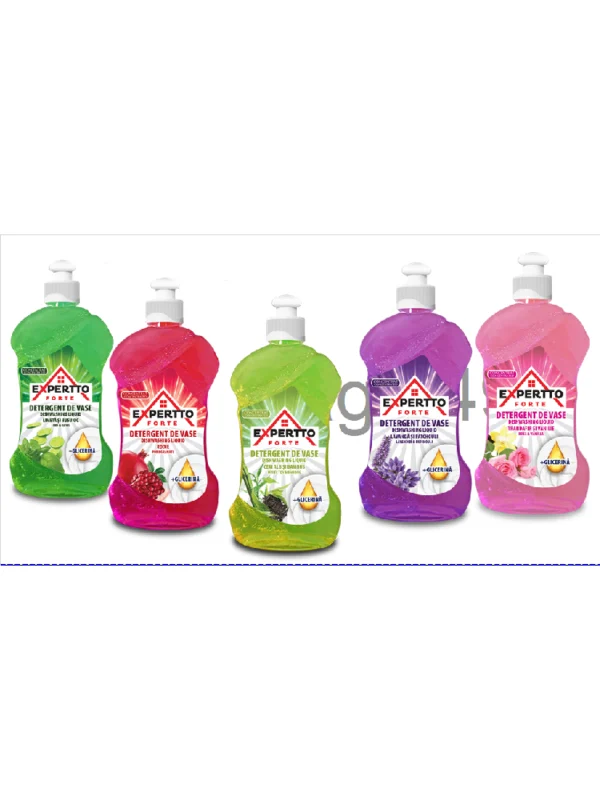 EXPERTTO FORTE DISHWASHING LIQUID 16X500 ML - 5 varriants (lime&basil, pomegranate, rose & vanilla, white tea&bamboo, lavanda&patchouli)