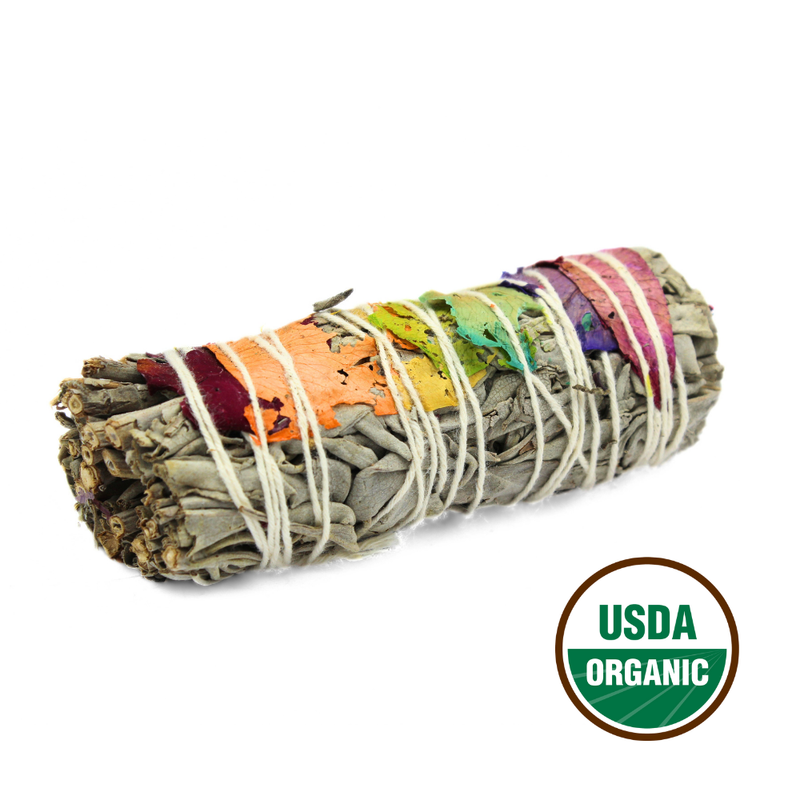 7 Chakra White Sage Smudge Stick 10cm