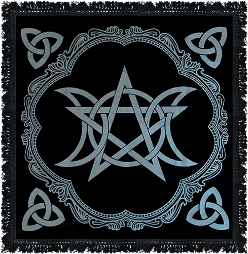 Altar Cloth Triple Moon Pentagram 60X60 cm