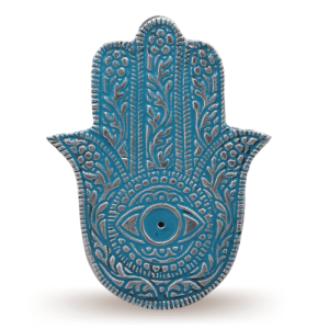 Aluminium Enamel Color Turqoise Fatima Hand Incense Holder