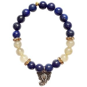 Bracelet Lapis Rutilated with Ganesha Pendant