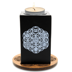 7 Chakra & Flower of Life Tealight Holder Set