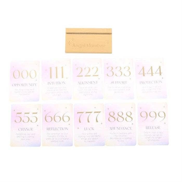 Angel Number Affirmation Cards with Wooden Stand - Image 2