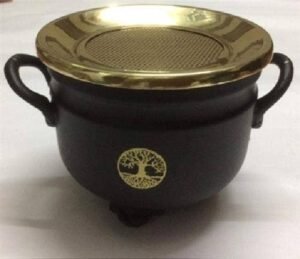 Black Cauldron Golden Tree of Life brass 10x11cm with brass