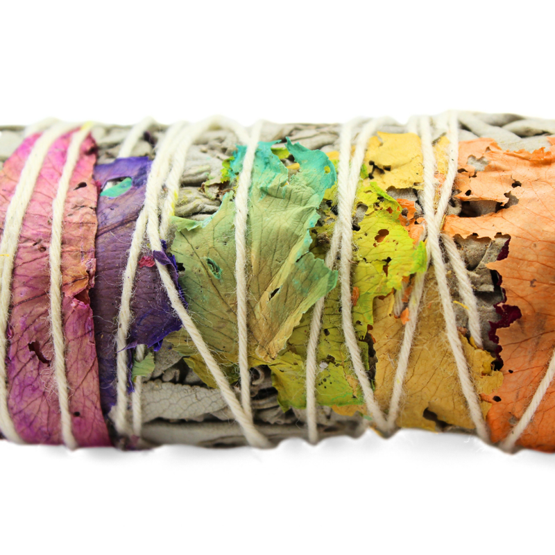 7 Chakra White Sage Smudge Stick 10cm - Image 2
