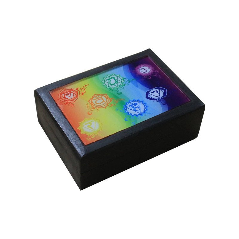 7 Chakra Box Black Wood