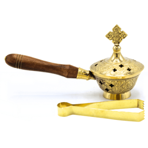 Brass Incense Burner and Tong 8 cm