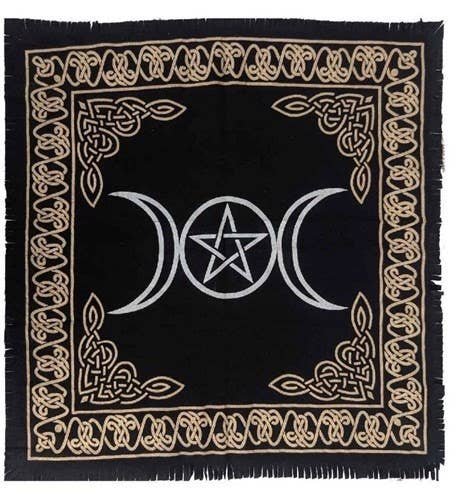 Cotton Altar Cloth 24"x24" Triple Moon
