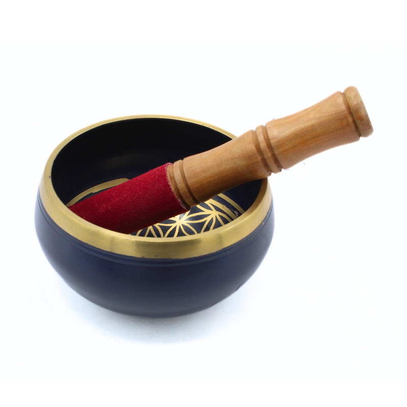 Brass Singing Bowl with Flower of Life - Image 2