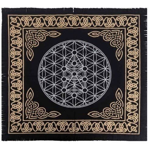 Cotton Altar Cloth 24"x24"  Flower of Life Altar Cloth
