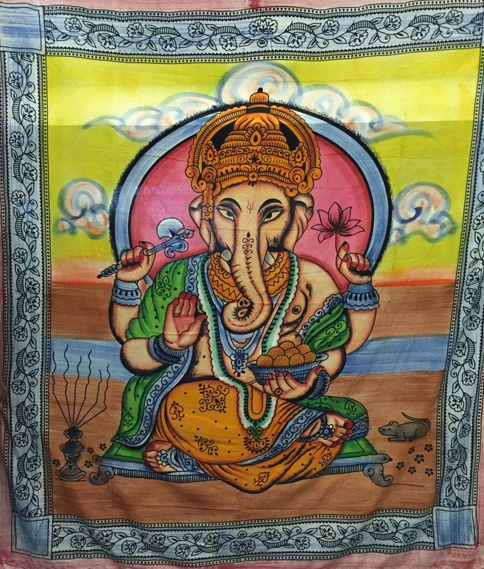 Cotton Tapestry Painted Ganesh 210x240cms