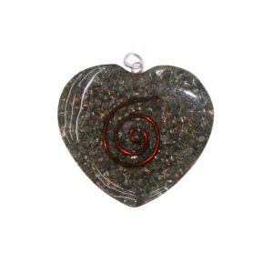 Orgonite Heart Pendant - Pyrite