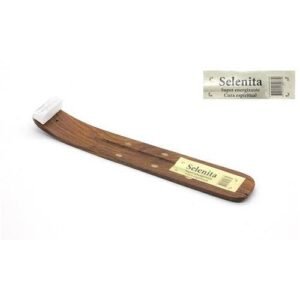 Wood Incense Holder with Selenite 26 X 4 Cm