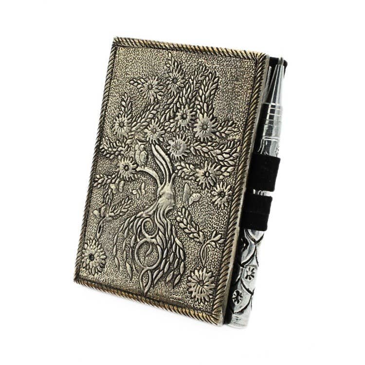 Small Metal Journal with embossing Tree of Life