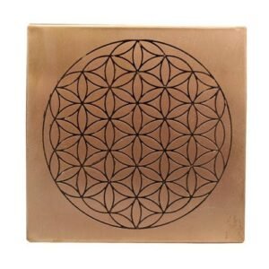 Square Copper Etching Plate Flower of Life 15cm