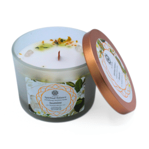 Green Tree Gemstone Scented Candle Spiritual Balance Jasmine 256g