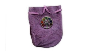 Suede Bag Purple-Chakra Tree of Life 3.25" X 2.75"