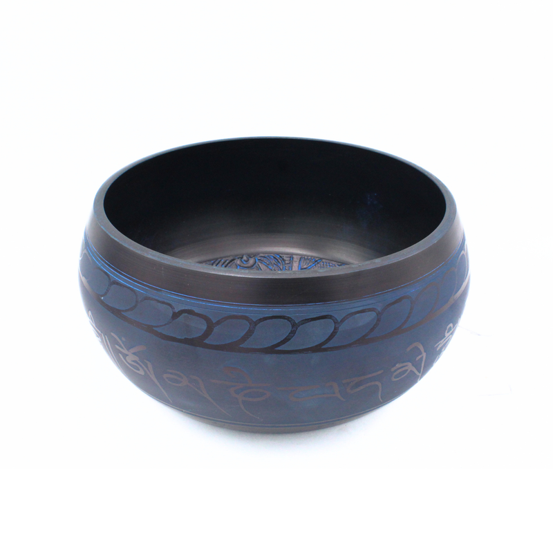 Singing Bowl aluminium 20 cm Buddha Blue