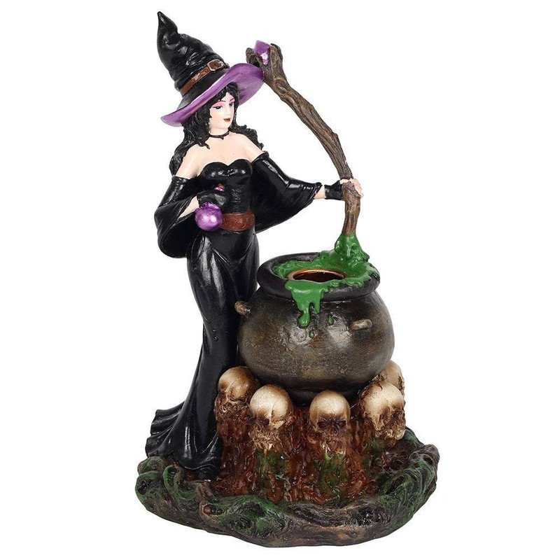 Witch With Cauldron Backflow Incense Burner - Image 2