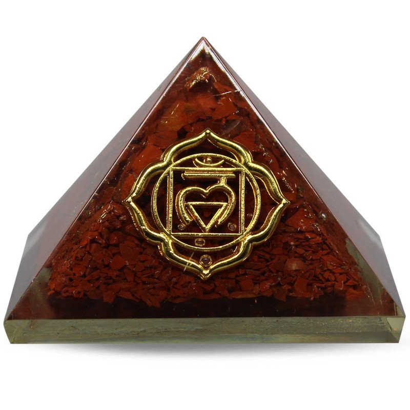 Orgonite Pyramid - Base Chakra Jasper 6cm