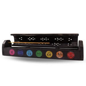 Wooden Incense Box 7 Chakra Black 30cm