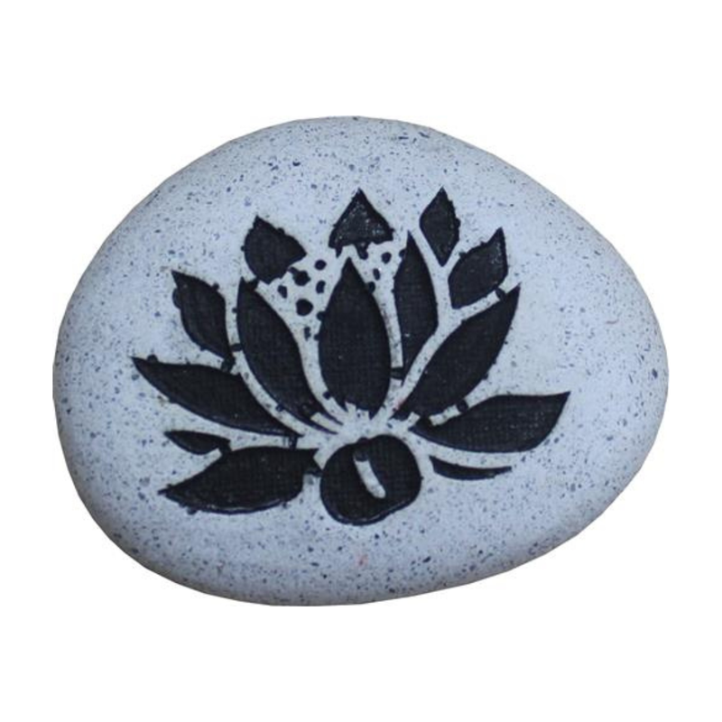 Carved Stone Pebbles Lotus (3.5 Dia)