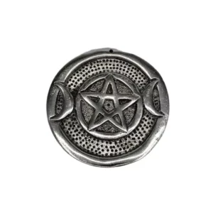 Incense Holder Triple Moon & Pentacle Antique Finish